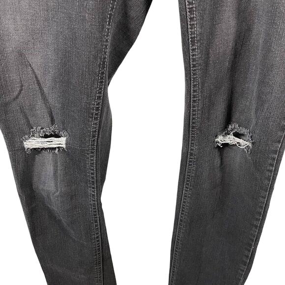 Kenneth Cole Reaction Womens 6 Distressed Low Rise Black Skinny Jeans Stretch - Picture 3 of 9